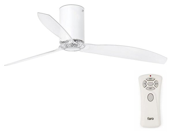 FARO 32039-Stropní ventilátor MINI TUBE VENTIL čirá pr. 128 cm +dálkové ovládání