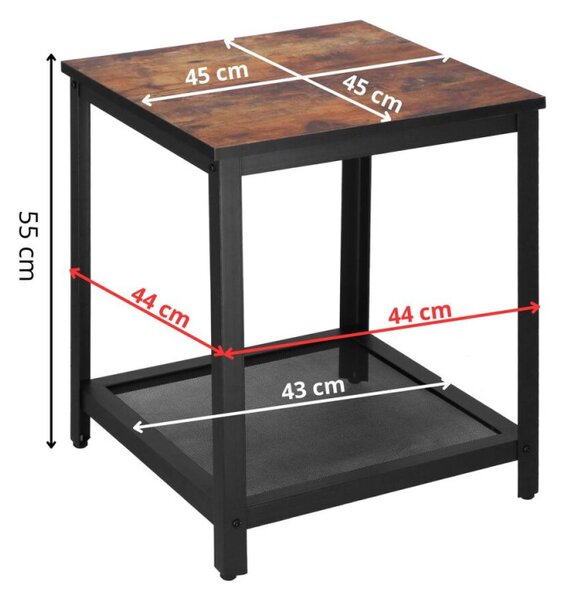 Konferenční stolek 45x45x55 cm SPRINGOS HF0026 hnědý