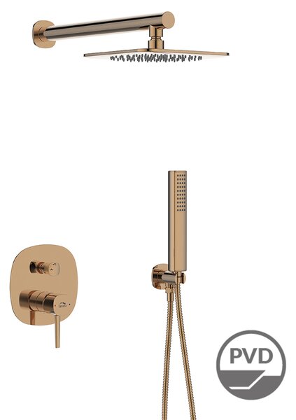 Laveo Sprchový komplet Pola + BOX s podomítkovou baterií - BAP_801P, růžové zlato lesk