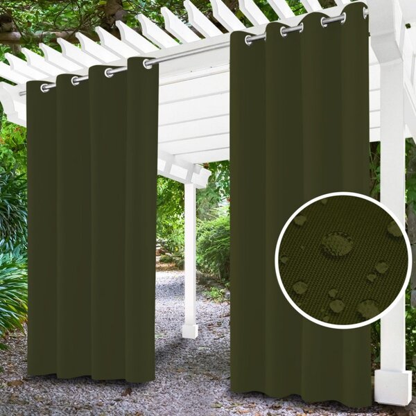 Zahradní závěs do altánku na kroužcích MIG18 khaki Barva Zelená Rozměry 155x180 cm