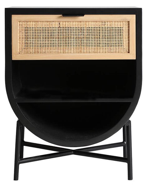 Noční stolek lieben 56 x 36 cm oblý černý