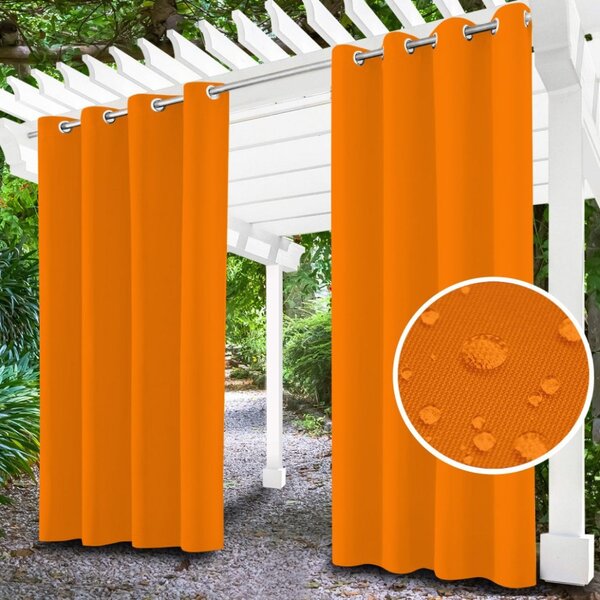 Zahradní závěs do altánku na kroužcích MIG08 oranžový Barva Oranžová Rozměry 155x180 cm
