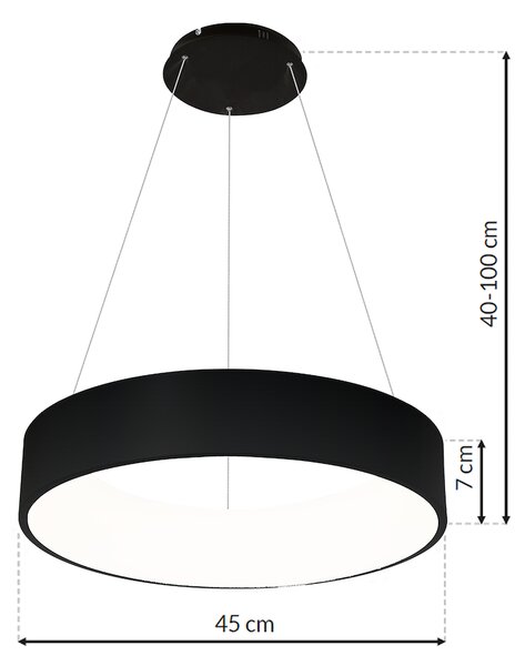 Závěsné LED svítidlo Ohio, 1x LED 40w, 3000-6000k, b