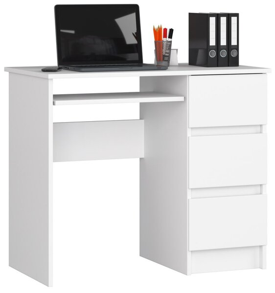 Ak furniture Psací stůl A-6 90 cm bílý pravý