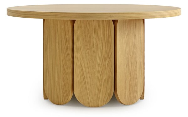 Kulatý konferenční stolek s deskou v dubovém dekoru v přírodní barvě 78x78 cm Soft – Woodman