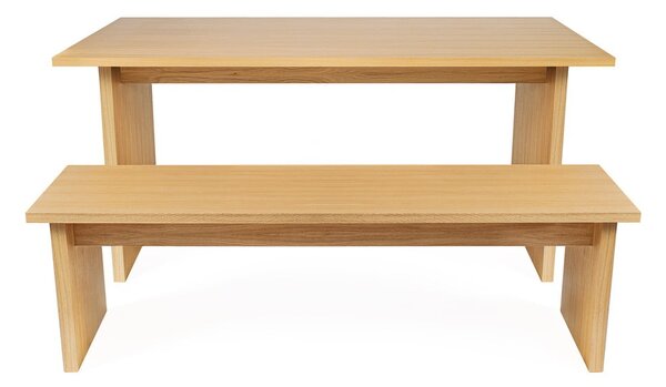 Jídelní stůl s deskou v dubovém dekoru 90x160 cm Stripe – Woodman