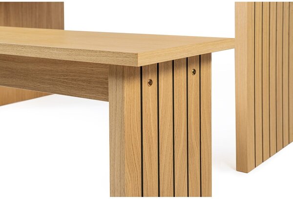 Jídelní stůl s deskou v dubovém dekoru 90x160 cm Stripe – Woodman