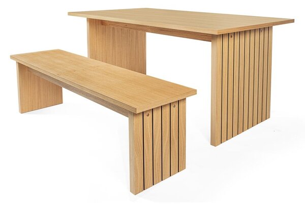 Jídelní stůl s deskou v dubovém dekoru 90x160 cm Stripe – Woodman