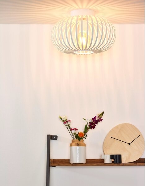 Lucide 78174/40/31 - Stropní svítidlo MANUELA 1xE27/60W/230V pr. 39,5 cm bílá