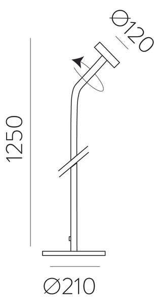 ACB Iluminacion Stojací LED lampa CORVUS, v. 125 cm, 7,5W, CRI90