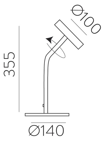 ACB Iluminacion Stolní LED lampa CORVUS, v. 35 cm, 4,2W, CRI90