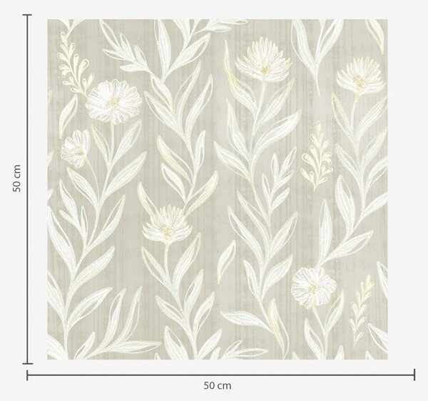 Tapety Světlé trávy a květiny na béžovém pozadí, náčrtkové linie, Tapety květiny, a00618 : uwalls.cz