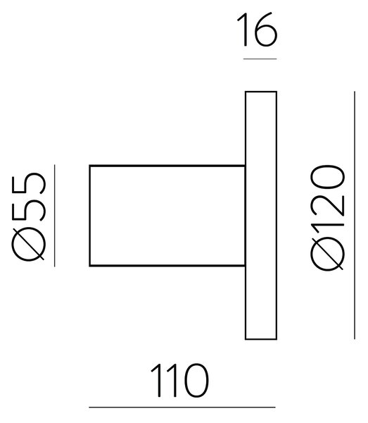 ACB Iluminacion Nástěnné LED svítidlo CORVUS, ⌀ 12 cm, 7,5W, CRI90, IP54 Stmívání, řízení: ON/OFF (bez stmívání)