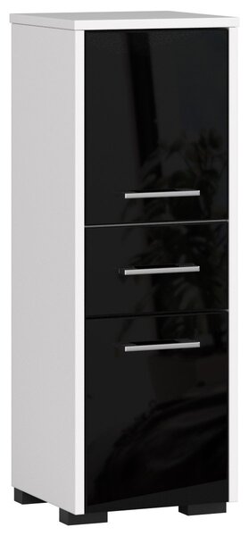 Ak furniture Koupelnová skříňka Fin bílá/černá lesk