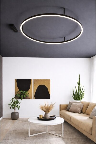 Ideal Lux - LED Stropní svítidlo ORACLE SLIM LED/29W/230V 2700K pr. 50 cm černá