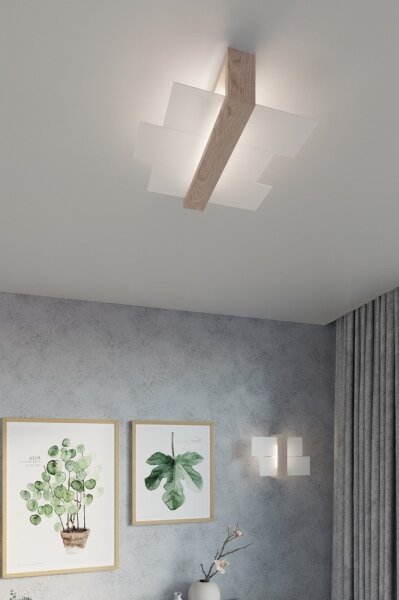 Sollux SL.0077 - Nástěnné svítidlo FENIKS 1 1xE27/60W/230V přírodní dřevo