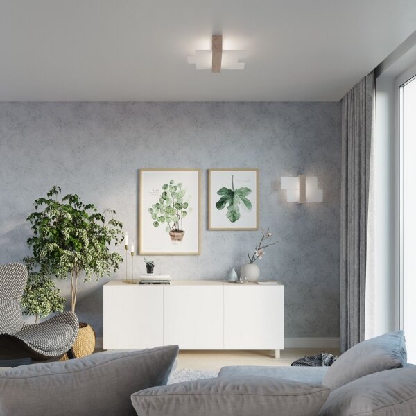 Sollux SL.0077 - Nástěnné svítidlo FENIKS 1 1xE27/60W/230V přírodní dřevo