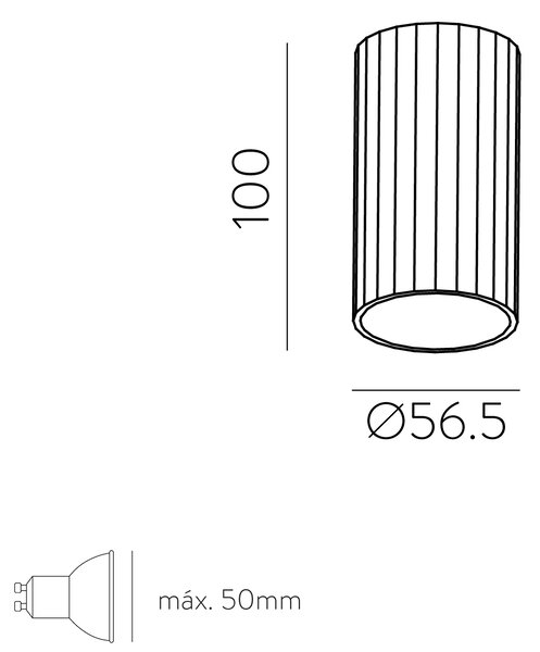 ACB Iluminacion Stropní svítidlo MODRIAN, v. 10 cm, 1xGU10 8W Barva: Bílá