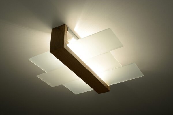 Sollux SL.0076 - Stropní svítidlo FENIKS 2 2xE27/60W/230V přírodní dřevo