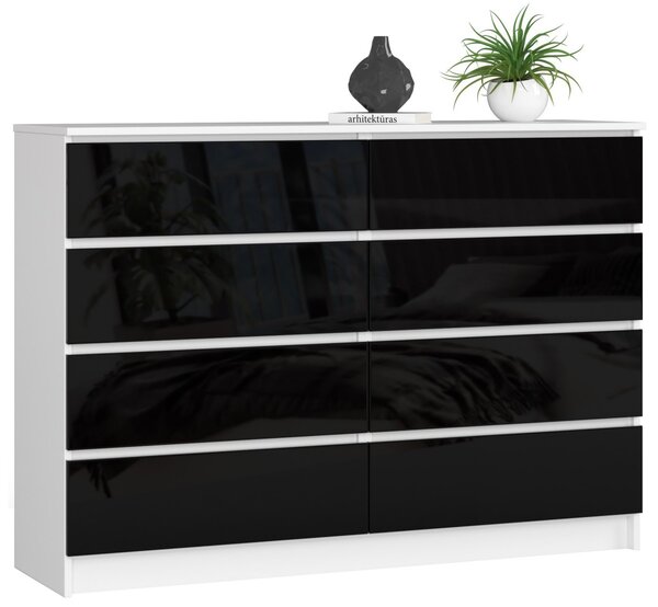 Ak furniture Komoda Rollo X 138,4 cm černá/bílá
