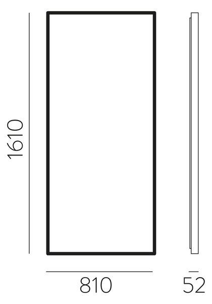 ACB Iluminacion Nástěnné LED zrcadlo ORISTANO, v. 161 cm, 83W, CRI90, IP44