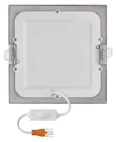 EMOS ZD2233 NEXXO - Podhledový stříbrný LED panel, 12,5W, 1050lm, 3000 + 3500 + 4000K, IP40/IP20, 17 x 17cm (Vestavné stříbrné čtvercové svítidlo do sádrokartonu se změnou barvy světla)