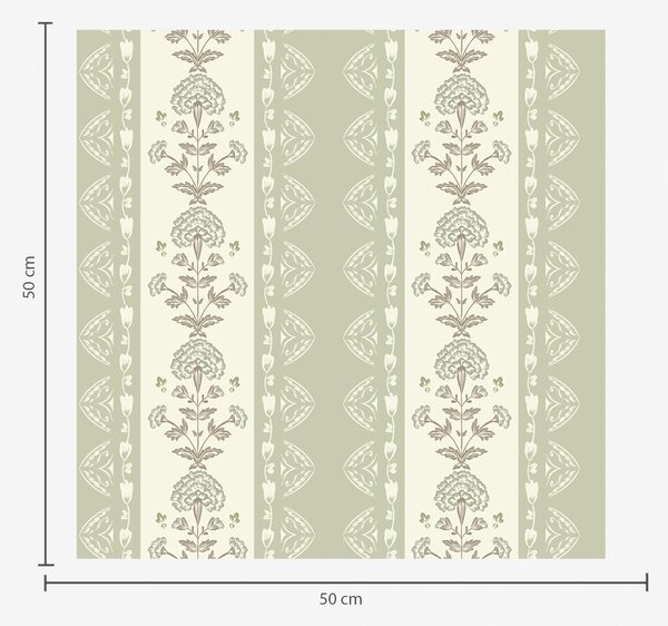 Tapety Pruhovaný ornament s květinovými sloupky v šalvějových tónech, Tapety květiny, a00719 : uwalls.cz