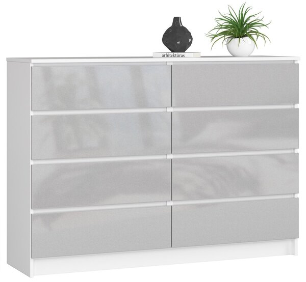 Ak furniture Komoda Rollo X 138,4 cm šedá/bílá