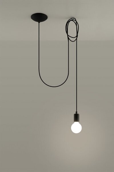 Sollux SL.0369 - Lustr na Lanku EDISON 1 1xE27/60W/230V pavouk černá