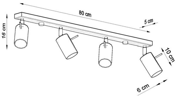 Sollux SL.0331 - Bodové svítidlo RING 4L 4xGU10/10W/230V bílá