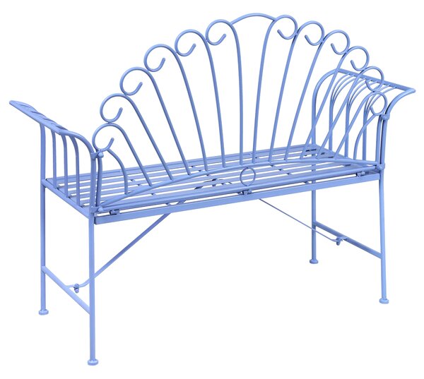 Zahradní lavice CAVINIA 125 cm Kov Světle modrá