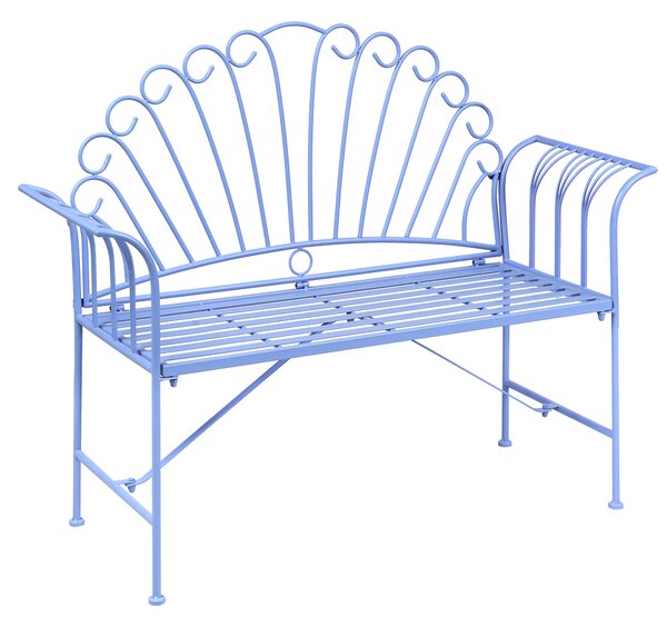 Zahradní lavice CAVINIA 125 cm Kov Světle modrá