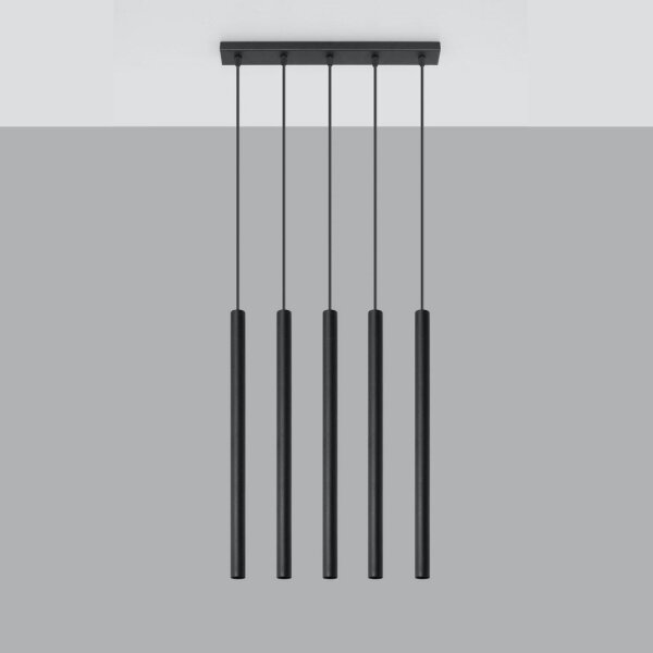 Sollux SL.0472 - Lustr na lanku PASTELO 5 5xG9/8W/230V černá