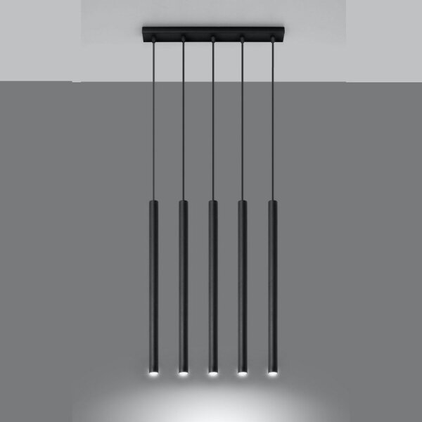 Sollux SL.0472 - Lustr na lanku PASTELO 5 5xG9/8W/230V černá