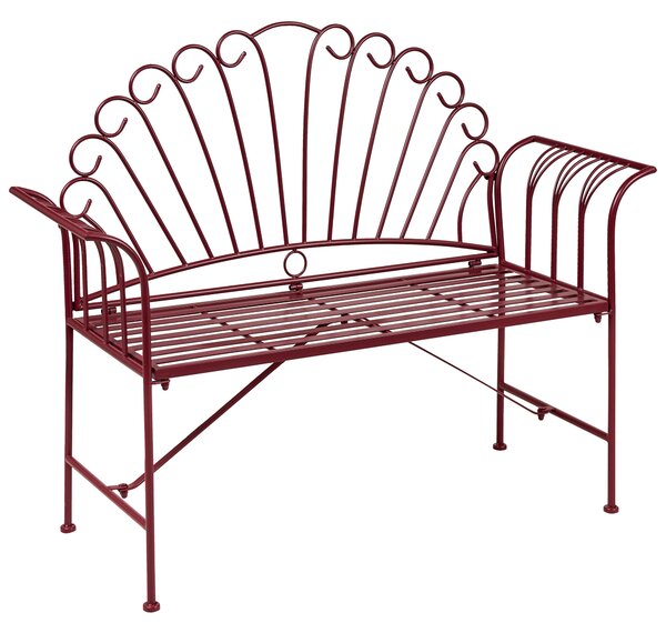 Zahradní lavice CAVINIA 125 cm Kov Vínová