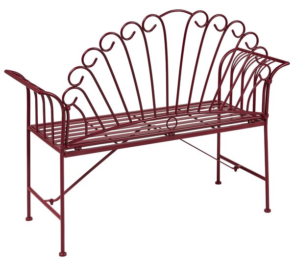 Zahradní lavice CAVINIA 125 cm Kov Vínová
