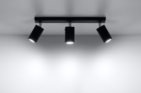 Sollux SL.0093 - Bodové svítidlo RING 3 3xGU10/10W/230V černá