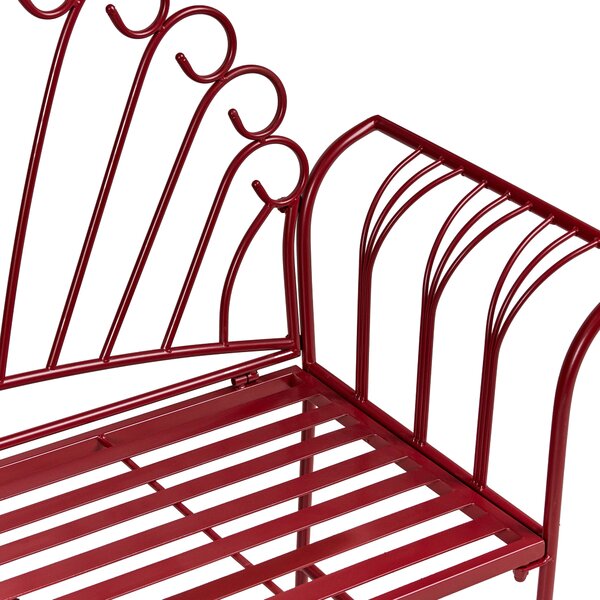 Zahradní lavice CAVINIA 125 cm Kov Vínová