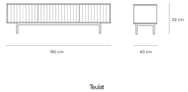 Bílý TV stolek 180x52 cm Sierra – Teulat