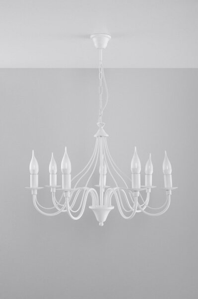 Sollux SL.0215 - Lustr na řetězu MINERWA 7 7xE14/40W/230V bílá