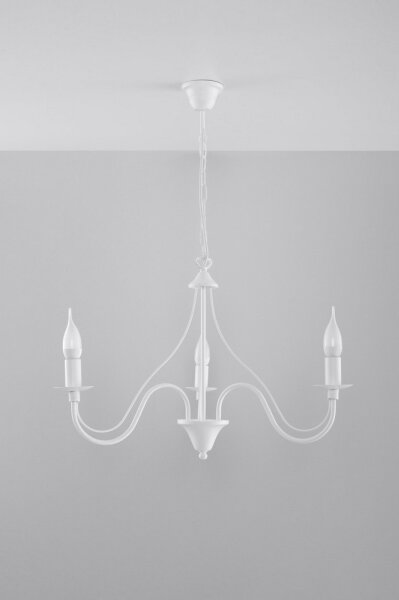 Sollux SL.0213 - Lustr na řetězu MINERWA 3 3xE14/40W/230V bílá