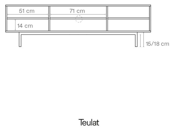 Bílý TV stolek 180x52 cm Sierra – Teulat