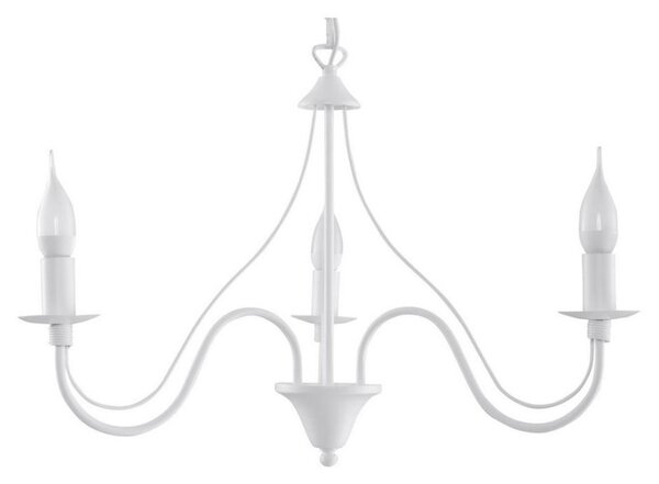 Sollux SL.0213 - Lustr na řetězu MINERWA 3 3xE14/40W/230V bílá