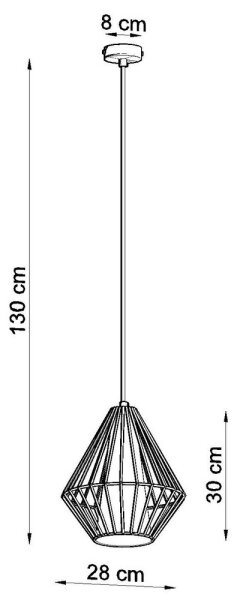 Sollux SL.0298 - Lustr na lanku DEMI 1xE27/60W/230V černá/bílá