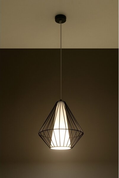 Sollux SL.0298 - Lustr na lanku DEMI 1xE27/60W/230V černá/bílá