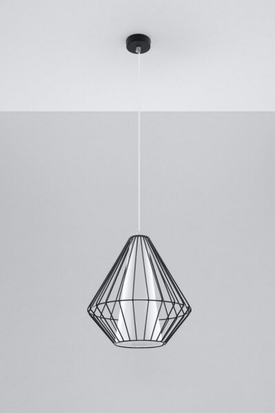 Sollux SL.0298 - Lustr na lanku DEMI 1xE27/60W/230V černá/bílá
