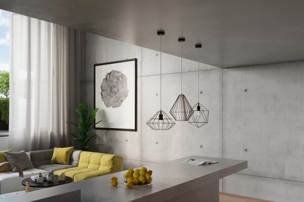 Sollux SL.0298 - Lustr na lanku DEMI 1xE27/60W/230V černá/bílá