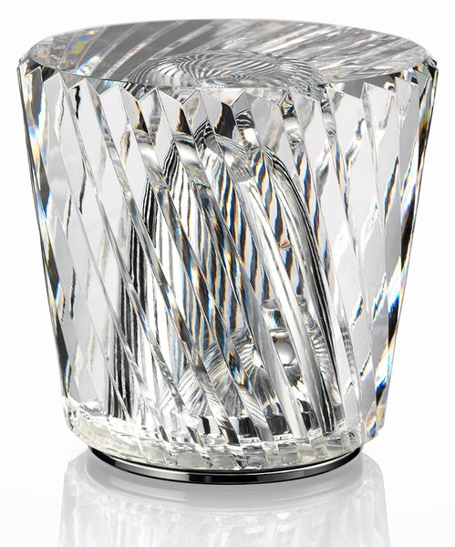 Ambientec Xtal, bateriová lampička z křišťálového skla, LED 2000K dotykové stmívání, Ø8,7x8,2cm, IP66