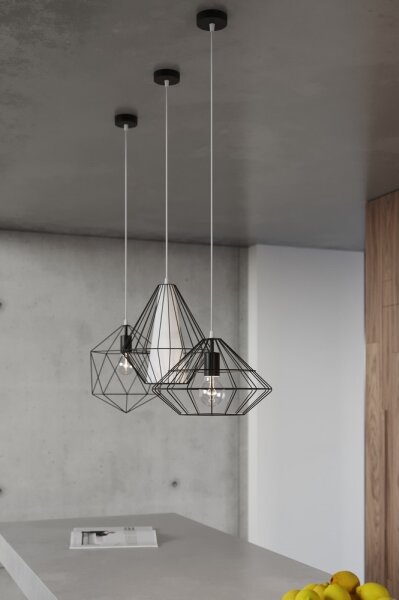 Sollux SL.0298 - Lustr na lanku DEMI 1xE27/60W/230V černá/bílá