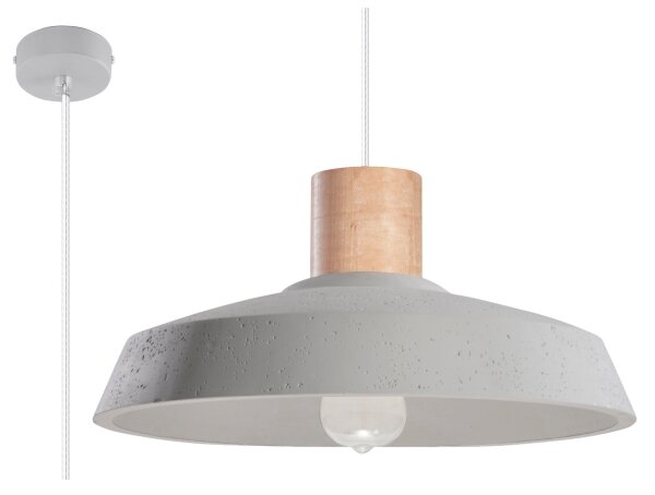 Sollux SL.0282 - Lustr na lanku AFRA 1xE27/60W/230V šedá/přírodní dřevo